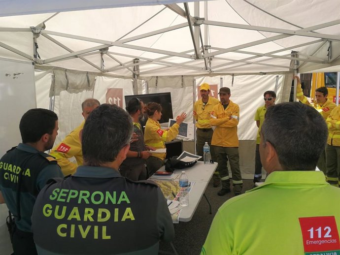 Cádiz.- Junta realiza un ejercicio de incendio forestal para probrar protocolos en el entorno del poblado de Los Hurones