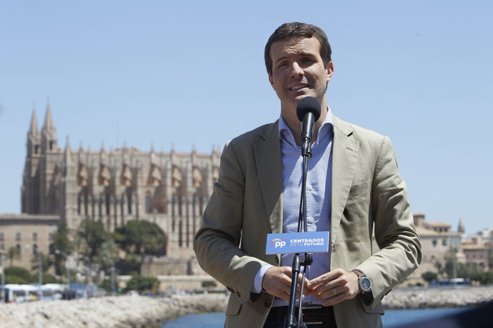 Pablo Casado interviene en un acto del PP en Palma de Mallorca