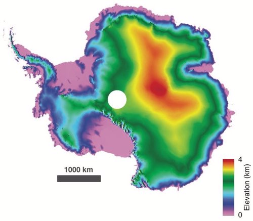 El mapa de elevación 3D más detallado de la Antártida