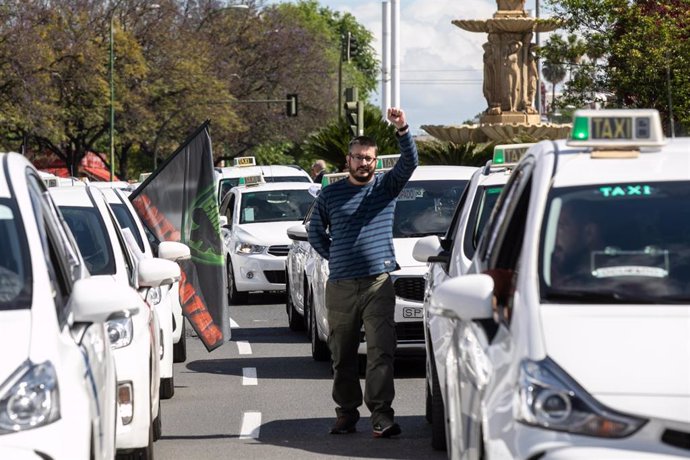 Protesta de taxistas por el borrador de la Junta sobre los VTC