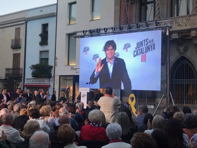 26M.- Puigdemont (JxCat) pide no fallar para que la UE escuche a la Cataluña del 1-O