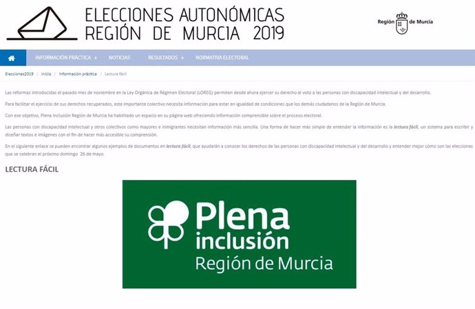 26M.- La Comunidad Y Plena Inclusión Ofrecen Información Accesible Sobre Las Elecciones A Personas Con Discapacidad