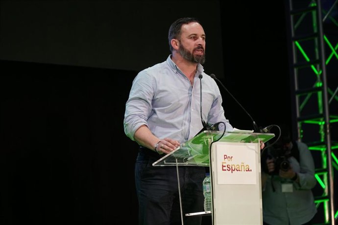 26M.- Santiago Abascal (Vox) participa este sábado en Cáceres en un acto en la plaza de San Jorge
