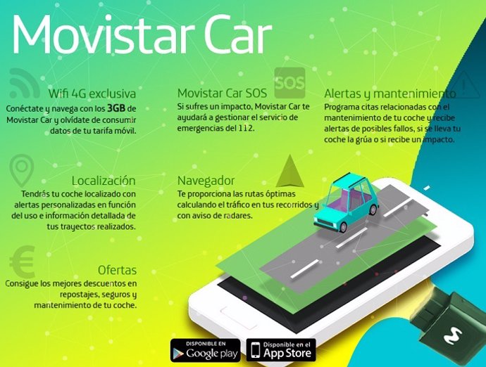 Economía/Motor.- Telefónica lanza Movistar Car en España para convertir el vehículo en un coche conectado