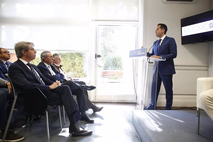 El candidato de Ciudadanos a la Presidencia de la Comunidad de Madrid, Ignacio Aguado, participa en un el ciclo 'Nuevos Retos, Nuevas Respuestas' en el Deusto Business School