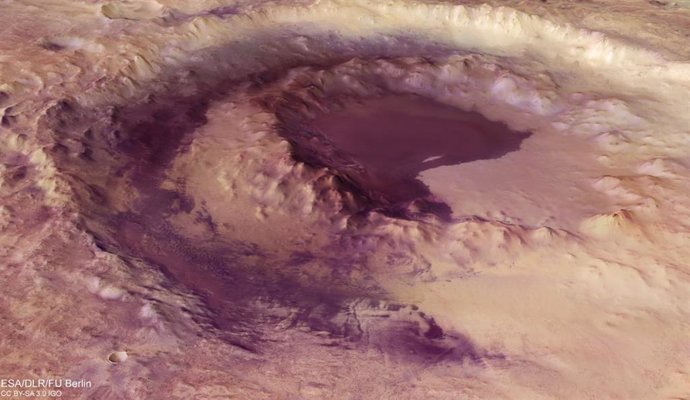 El cráter Lovell, una diana en Marte