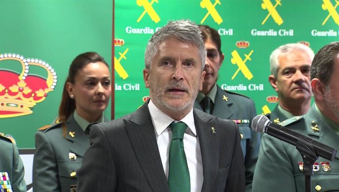 Acto del ministro del Interior, Fernando Grande-Marlaska, con la Guardia Civil tras la detención de Josu Ternera