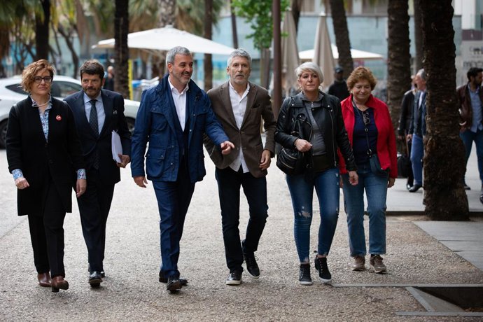 Acte del PSC amb vens i entitats en el Raval (Barcelona)