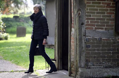 Theresa May attends Church Service in Maidenhead