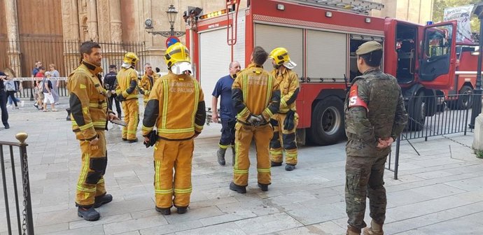 Realitzen un simulacre d'incendi en el Palau de l'Almudaina