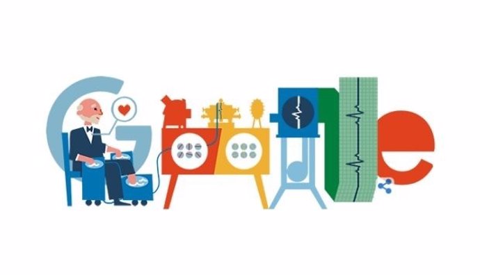 Google homenajea en su 'doodle' a Willem Einthoven, Premio Nobel de Medicina por su aporte en el análisis cardiológico