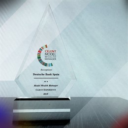 Economía.- Deutsche Bank España recibe el premio Celent Model Wealth Manager 2019 por su información a inversores