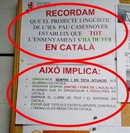 Una asociación protesta ante el Defensor del Pueblo por un instituto de Mallorca al que acusa de "eliminar el español"