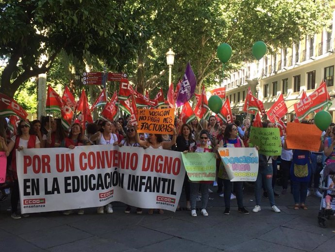 Más del 70% de los trabajadores del primer ciclo de Educación Infantil secundan la huelga en Andalucía, según CCOO