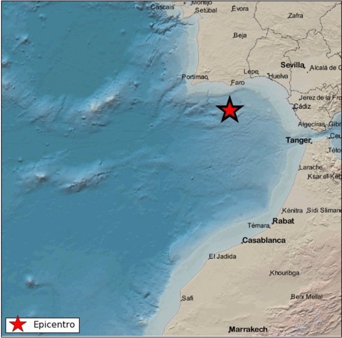 Cádiz.-Sucesos.- Registrado un terremoto de magnitud 2,9 en el Golfo de Cádiz