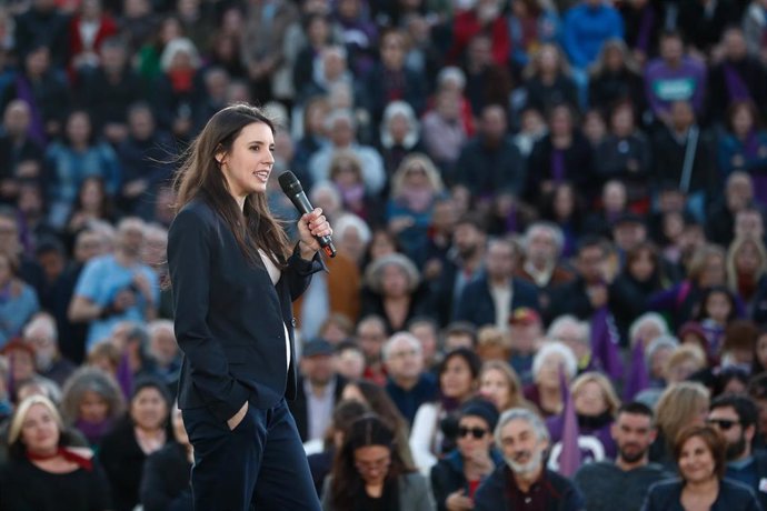 Acto de cierre de campaña de Unidas Podemos en el Auditorio del Parque Lineal del Manzanares, Madrid  