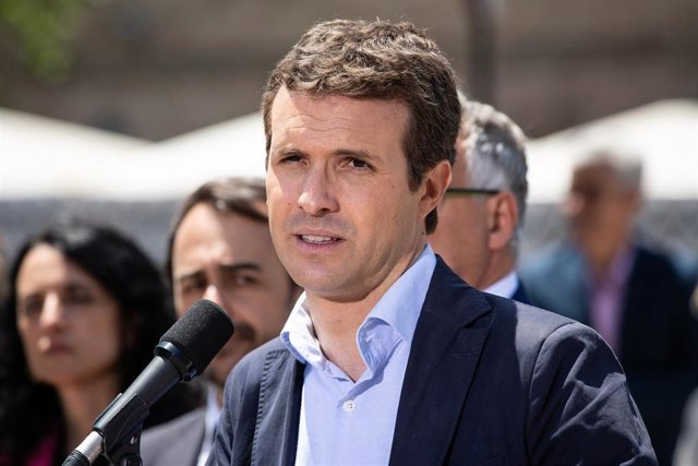 El presidente del PP, Pablo Casado y diferentes miembros del partido, visitan el Hub tecnológico Pier01 Tech City de Barcelona
