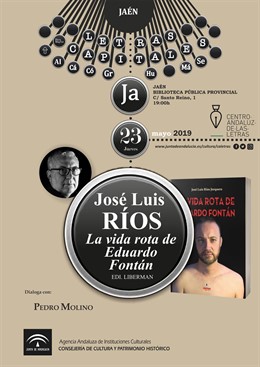 Jaén.- El Centro Andaluz de la Letras presenta la última novela de José Luis Ríos Jorquera