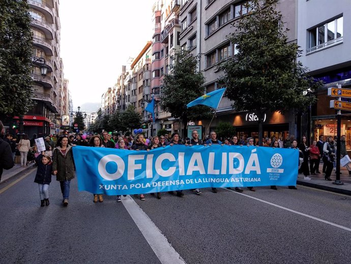 Más de 2.000 personas se movilizan en Oviedo para reivindicar la oficialidad del asturiano