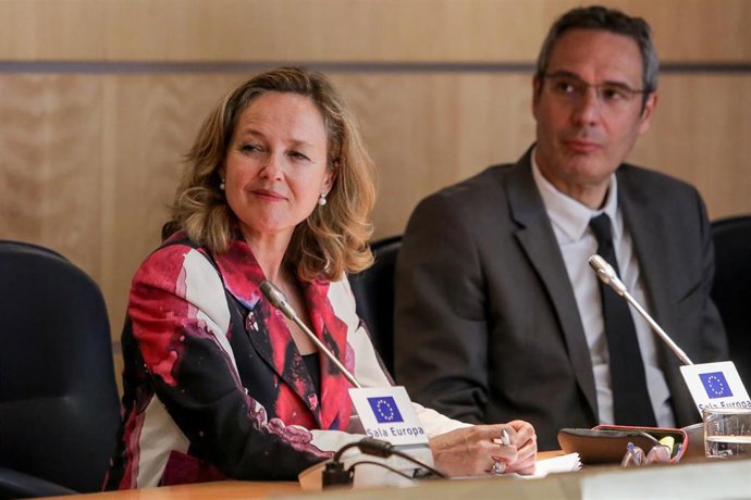 La ministra Nadia Calviño interviene en una conferencia organizada por Funcas