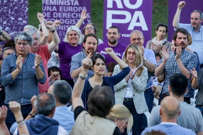 Acto de campaña de Podemos en la Plaza del 2 de Mayo en Madrid