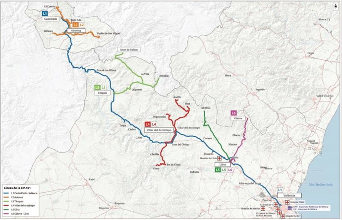 Aprobado el proyecto de transporte en autobús en la zona entre La Serranía y Valncia