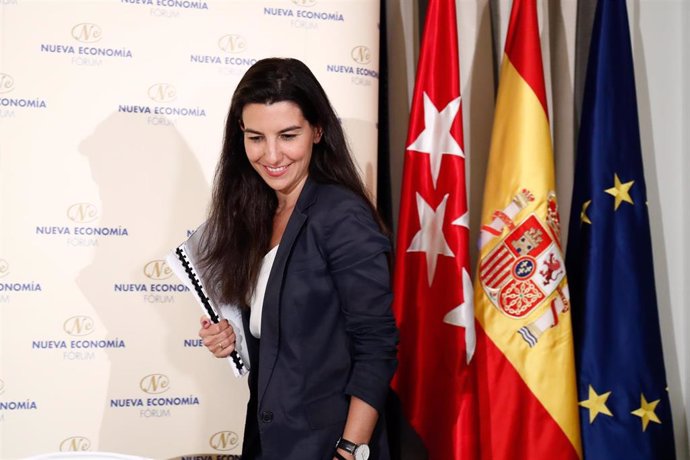 La candidata de VOX a la Presidencia de la Comunidad de Madrid, Rocío Monasterio, protagoniza un Desayuno informativo de Fórum Europa