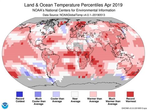 Segundo abril más cálido en el mundo en 140 años de registros