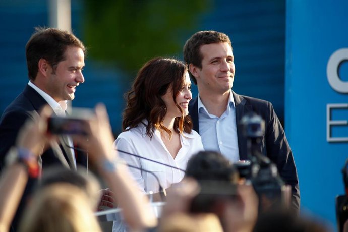 Acto público de los candidatos del PP a las Alcaldías de Torrejón de Ardoz, Alcalá de Henares y Arganda del Rey, en Torrejón de Ardoz en Madrid