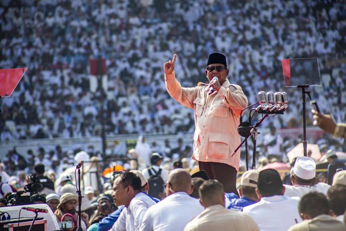 Indonesian Presidential Candidate Subianto rally in Jakarta