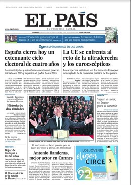 Primeras páginas de los diarios llegados esta noche a nuestra redacción