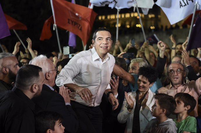 Syriza campaign for European elections in Athens