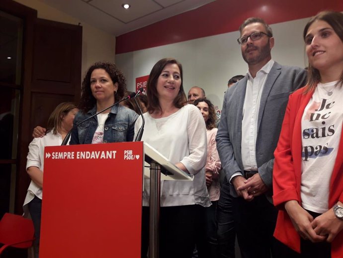 26M-A.- Armengol Celebra La "Victoria Histórica" Del PSIB Y Augura Un Nuevo Pacto Progresista En Baleares