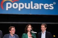 Ayuso celebra los resultados conseguidos con "trabajo y con tesón" y emplaza al centro-derecha a entenderse
