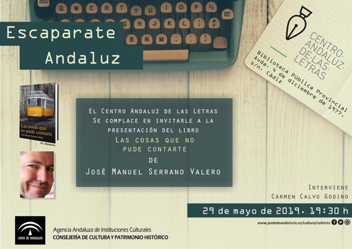Cádiz.-El Centro Andaluz de las Letras presenta este miércoles la última novela del periodista José Manuel Serrano