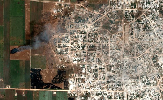 Siria.- Imágenes satelitales muestran campos quemados en Idlib, último bastión de los rebeldes sirios