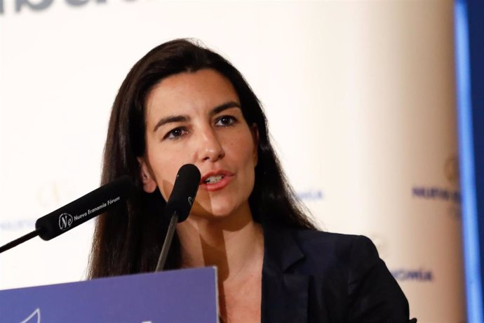 La candidata de VOX a la Presidencia de la Comunidad de Madrid, Rocío Monasterio, protagoniza un Desayuno informativo de Fórum Europa