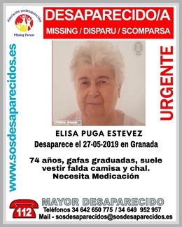 Granada.- Sucesos.- Buscan a una anciana desaparecida desde el lunes en el barrio del Zaidín y que necesita medicación
