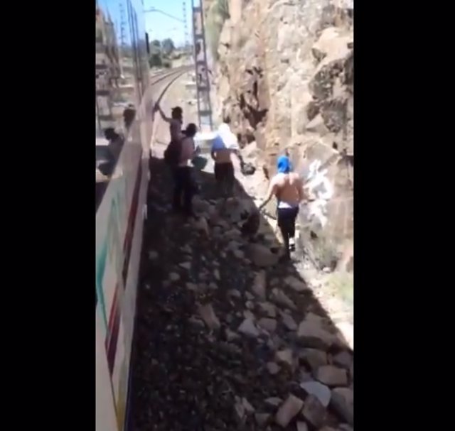 Un grupo de jóvenes detiene un tren entre Galapagar y Torrelodones para hacer un grafiti e hiere al agente de seguridad
