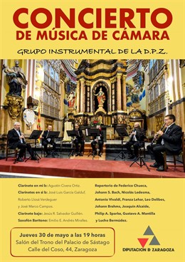 Zaragoza.- El grupo instrumental de la DPZ ofrece este jueves un concierto en el Palacio de Sástago