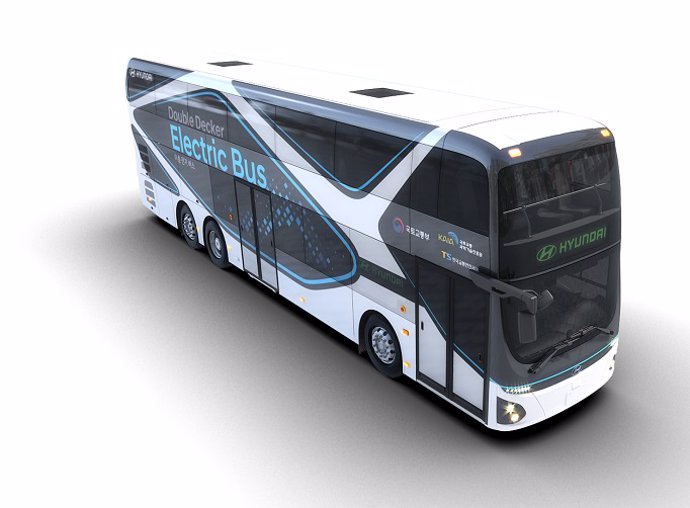 Economía/Motor.- Hyundai presenta un autobús eléctrico de dos pisos y 300 kilóme