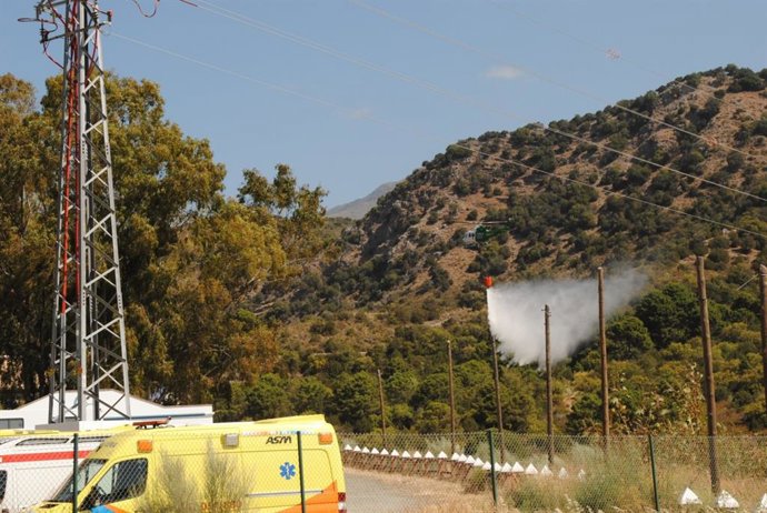 Málaga.- Más de un centenar de operativos prueban en simulacro en Benahavís los protocolos en caso de incendio forestal