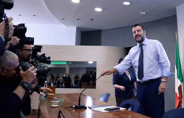 Italian Interior Minister Matteo Salvini press conference in Rome