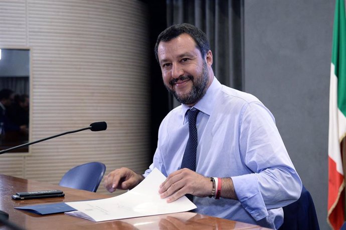 Italian Interior Minister Matteo Salvini press conference in Rome