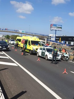 Cádiz.-Sucesos.- Fallece un Guardia Civil en un accidente en la A-7 a la altura de Los Barrios