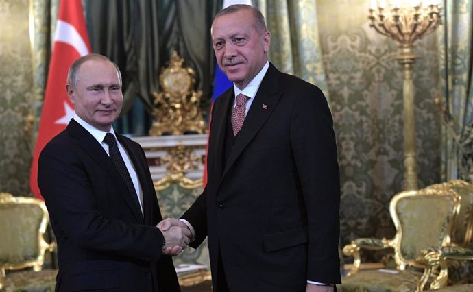 Rusia/Turquía.- Putin destaca los esfuerzos coordinados de Rusia y Turquía para "revitalizar" el proceso de paz en Siria