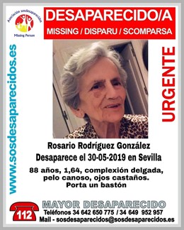 Sevilla.- Sucesos.- Buscan a una anciana desaparecida en Sevilla