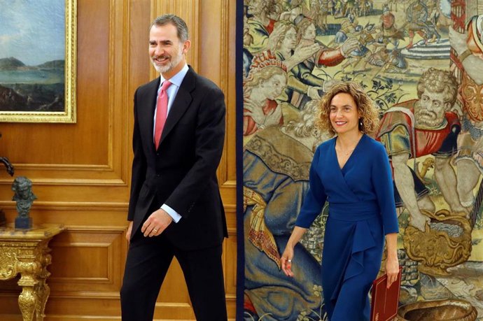 El Rey Felipe VI recibe en audiencia a la presidenta del Congreso de los Diputados, Meritxell Batet