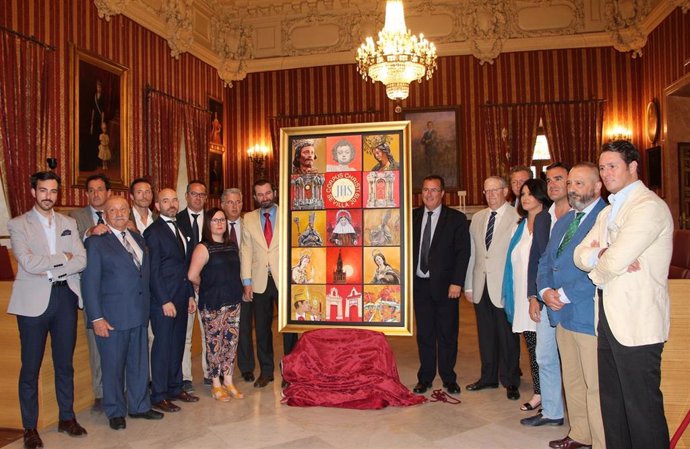 Sevilla.-El cartel del Corpus, obra colectiva de 14 artistas, recrea las cubiertas de la Catedral de Sevilla