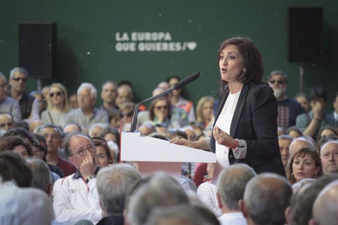 Pedro Sánchez en un acto del PSOE en Logroño
